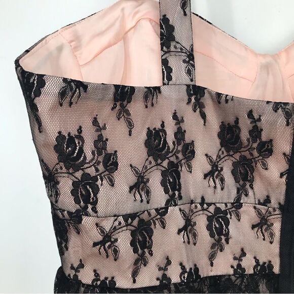 Twenty One 2000's Black Lace Romantic Ruffle Bustier Camisole Retro Tank Blouse - Picture 10 of 16